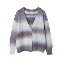 earth music&ecology グラデーションVネックニットカーディガン
