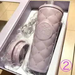 ②中国スタバ ステンレス タンブラー ラインストーン 紫 海外限定 国内未発売