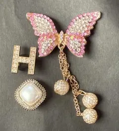 【お得な3点セット】キラキララインストーンシューチャーム クロックス　ジビッツ