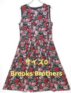 Brooks Brothers 花柄 ノースリーブ ワンピース XS S