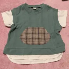 après les cours 緑色と白のTシャツ サイズ100