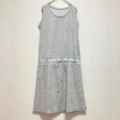 【ユニクロ】UNIQLO ノースリーブ ワンピース グレー レディース L 綿混