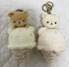 리락쿠마 코리락쿠마 アイスクリーム ぶらさげぬいぐるみ 2종 세트