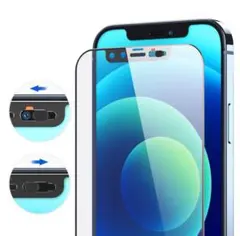 iPhone12 iPhone12Pro ガラスフィルム ウェブカメラカバー付