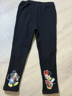 ミッキー & ミニー プリントレギンス 黒　110