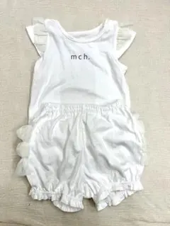 mch. ベビー服 セットアップ ホワイト フリル　ベルメゾン80のサムネイル
