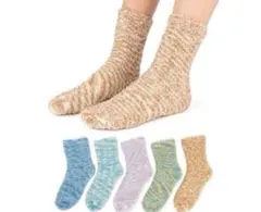 靴下 メンズ 冬 もこもこ ルームソックス 5足組 パイル 厚手 21-23㎝