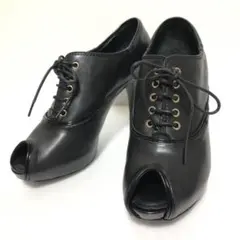 ルイヴィトン パンプス/ハイヒール オープントゥ レザー 黒 BL0141 36のサムネイル
