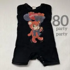 party party 黒 ロンパース サイズ80 ショートオール クマ 女の子のサムネイル