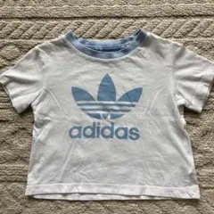 アディダス　キッズ　Tシャツ 90cm 水色/白