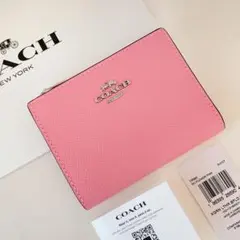 COACH コーチ　折り財布　フラワーピンク　二つ折り財布