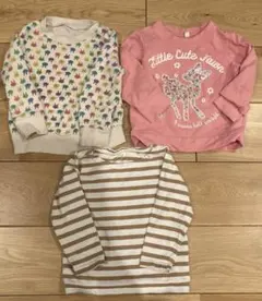 100cm まとめ売り　長袖　トレーナー　カットソー3点セット