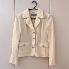 美品 Max Mara マックスマーラ リネンジャケット アイボリー タグ付きのサムネイル