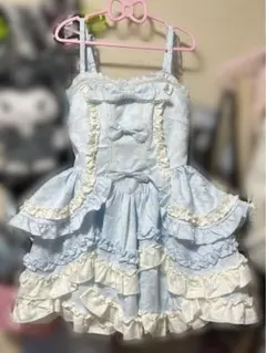 【試着のみ】サックス ロリィタ ワンピース 水色 ジャンパースカート JPS