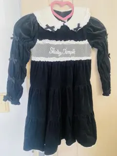入園や卒園式に！Shirley Temple ベロア黒 ワンピース 120cm