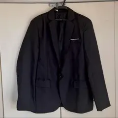 黒テーラードジャケット/シングルボタン裏地あり