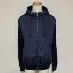 〔極美品〕モンクレール　牛革　ワッペン　ナイロンカーディガン　XXL 5P157