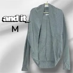 and it アンドイット カーディガン フード付き 羽織り ドルマンスリーブ