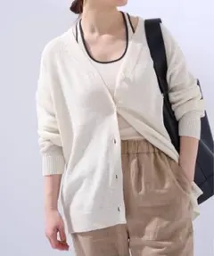 IENA テープヤーン2WAYカシュクールカーディガンのサムネイル