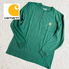 Carhartt カーハート ヘンリーネックポケット付き長袖Tシャツ 緑