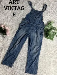 ART VINTAGE M サロペットジーンズ ブルーオーバーオール