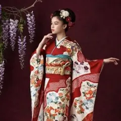 振袖フルセット　手描き友禅　絞り　成人式振袖　振袖　裄丈68 ➕サイズ