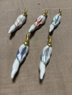 花柄の陶器製箸置き5個セット