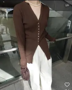 シアーリブニットカーディガン　美品