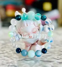 夏⭐️天然石ビーズブレスレット 青緑