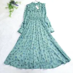 タグ付き✨洗える✨titty&Co. 花柄 ロングワンピース グリーン Mのサムネイル