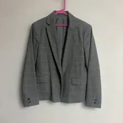 チェックグレー　ジャケット　テーラードジャケット