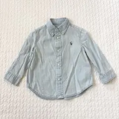 美品 Ralph Lauren 長袖シャツ ライトブルー 18M