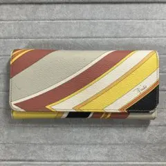 エミリオプッチ　黄色ストライプデザイン レザー長財布のサムネイル