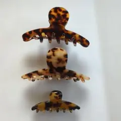 バンスクリップ 3点セット べっ甲柄 ヘアクリップ　ヘアクリップまとめて