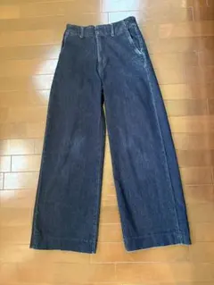 ユニクロ　ワイドトラウザージーンズネイビーデニム ワイドパンツ M