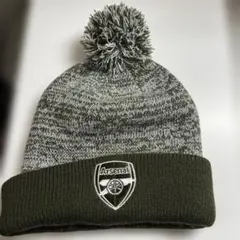 Arsenal ポンポン付きニット帽 グレー・オリーブ