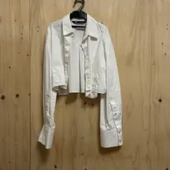 ZARA クロップド丈 長袖シャツ ホワイト