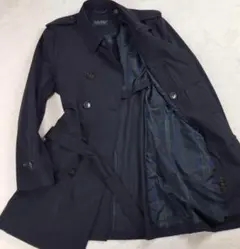 ネイビー ダブルブレスト トレンチコート