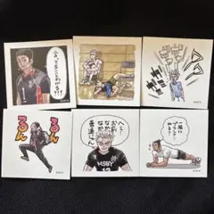 ハイキュー　スクエアステッカー　澤村　二口　青根　星海　田中　木兎　東峰