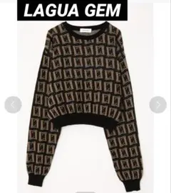 LAGUA GEM MONOGRAM KNIT TOPS 黒のサムネイル