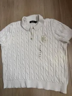 Ralph Lauren ケーブル編みポロシャツ XXL ホワイト