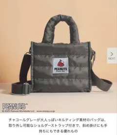 InRedインレッド11月号付録 スヌーピー 2WAYキルティングバッグ