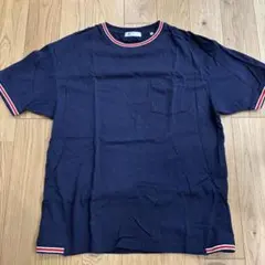 TK タケオキクチ 半袖Tシャツ ネイビー ラインリブ Mサイズのサムネイル