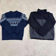 UNIQLO スフレヤーンセーター160 フリースジャケット160 2枚セット