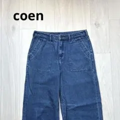 coen ブルーワイドパンツ デニム