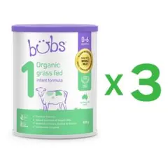 3缶　Bubs バブズ オーガニック 粉ミルク ステップ1 Mydeen出品