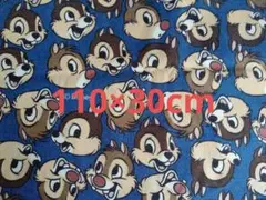 ディズニー チップ&デール プリント 綿生地 110×30cm レア！