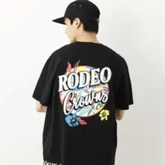 新品♦︎ROWHIDE Ｔシャツ　ダメージプリント　ハイビスカス　ユニセックス　黒
