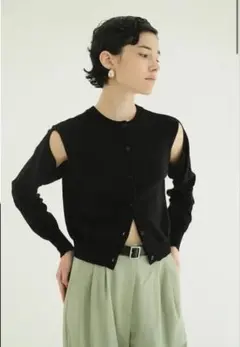 アレンジニットトップス - ARRANGE KNIT TOPS BLACKのサムネイル