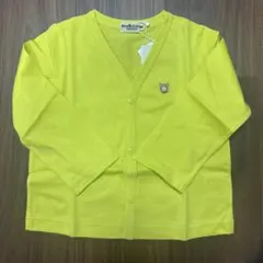 ミキハウス　ホットビスケットイエロー Vネックカーディガン 80cm